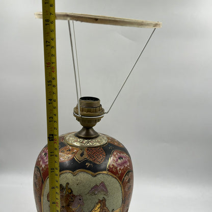 Satsuma Hand Painted Vintage Πορτατίφ Πορσελάνης – Συλλεκτικό Διακοσμητικό Φωτιστικό Ασιατικής Τέχνης
