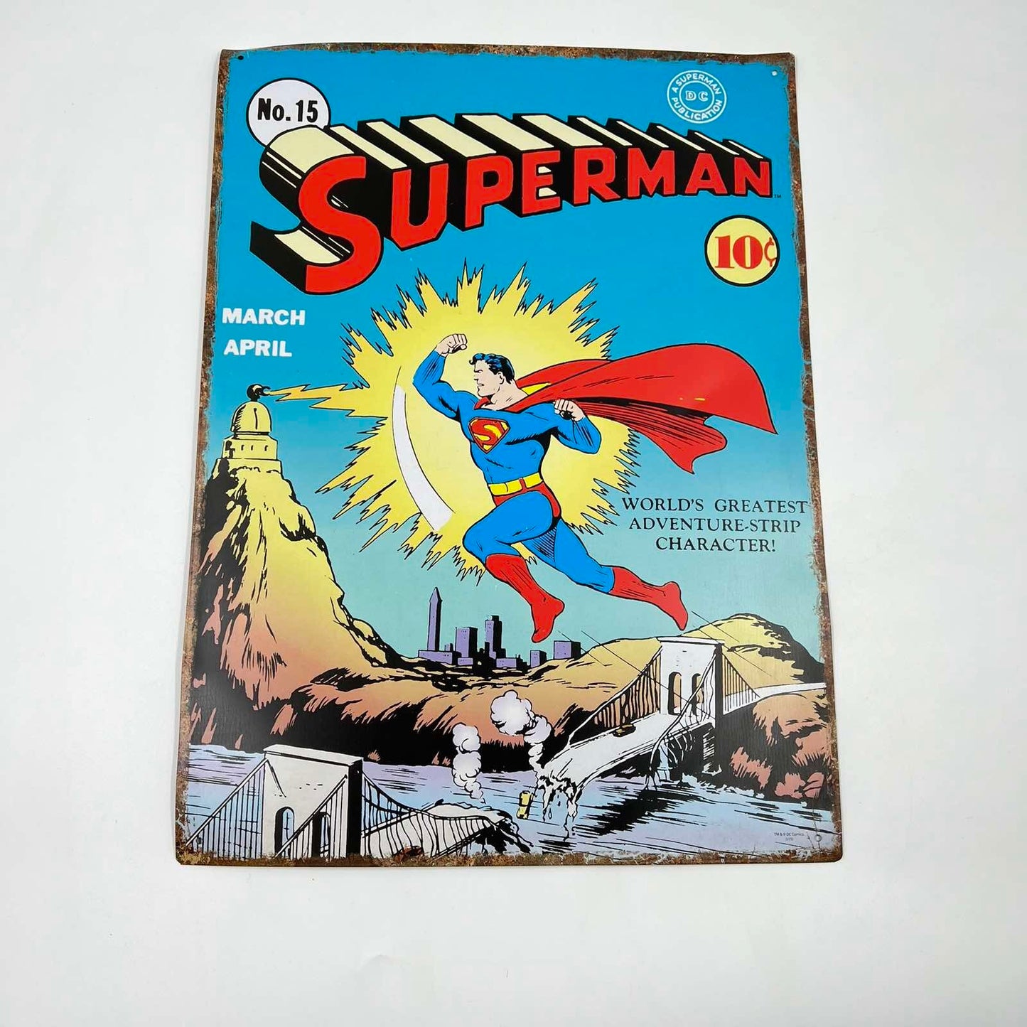 Μεταλλική Πινακίδα Superman No.15, Retro Wall Art DC Comics