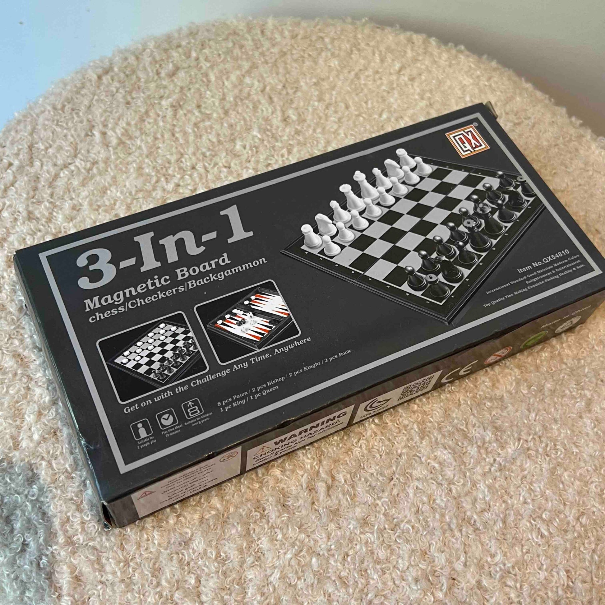 DQ 3-in-1 magnetic board game chess checkers backgammon FlyingJohnny.gr