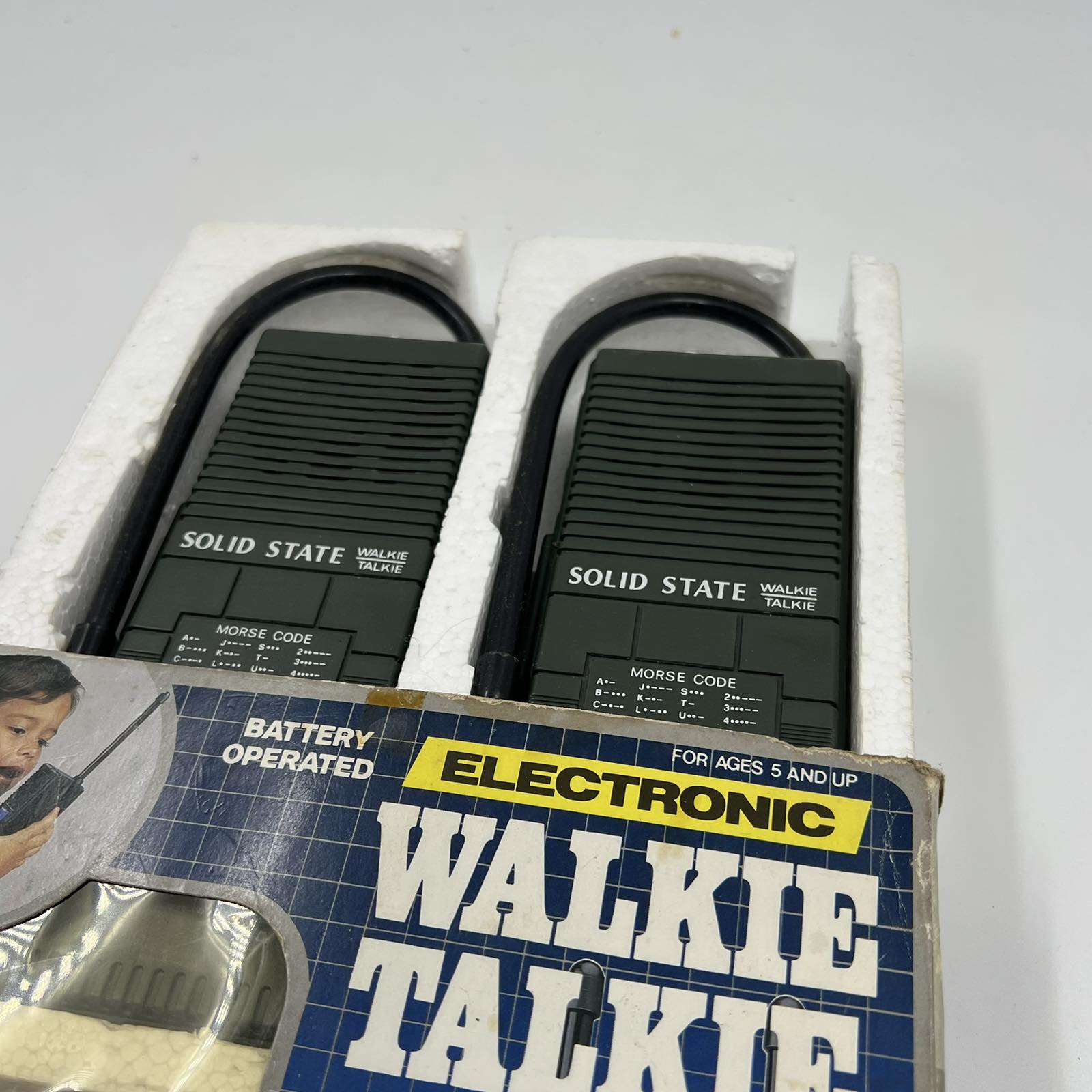Vintage σετ Electronic Walkie Talkie Solid State με λειτουργία Morse Code σε αυθεντικό κουτί δεκαετίας 1980