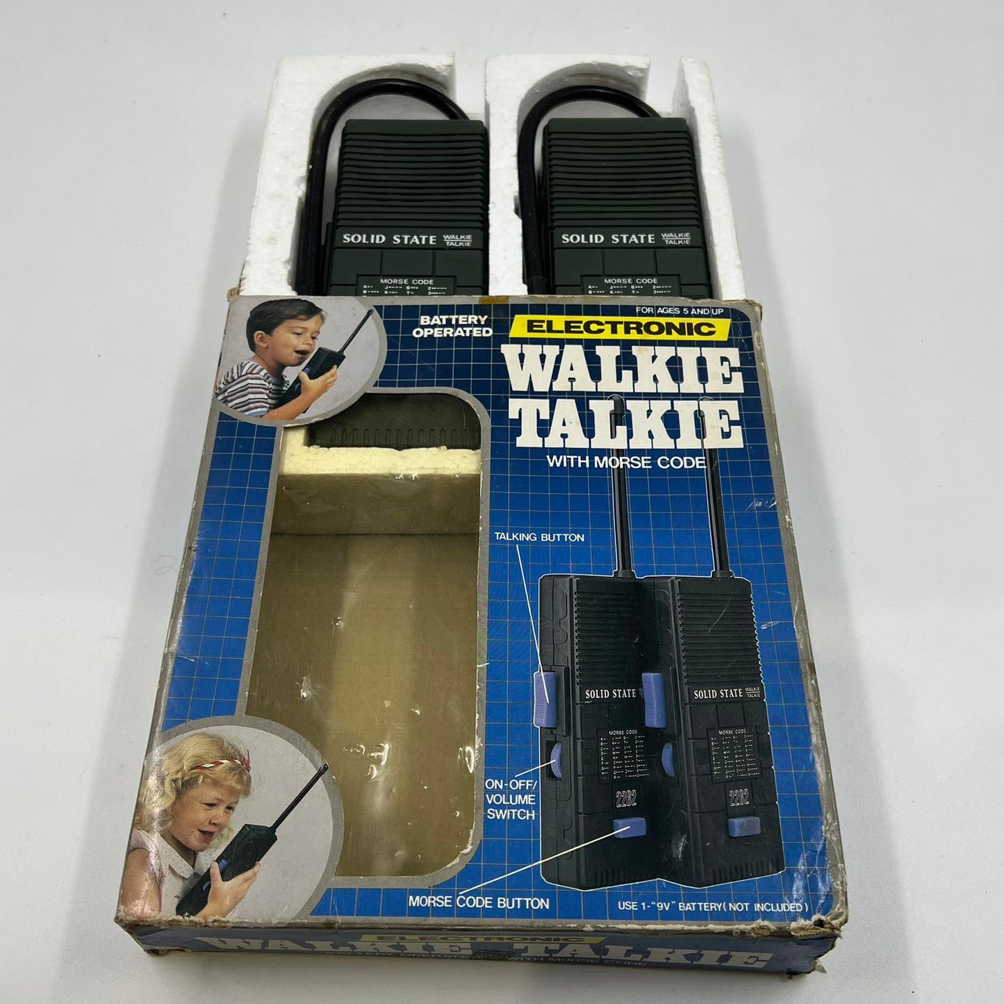 Vintage Electronic Walkie Talkie Solid State με Morse Code (Battery Operated, Boxed)