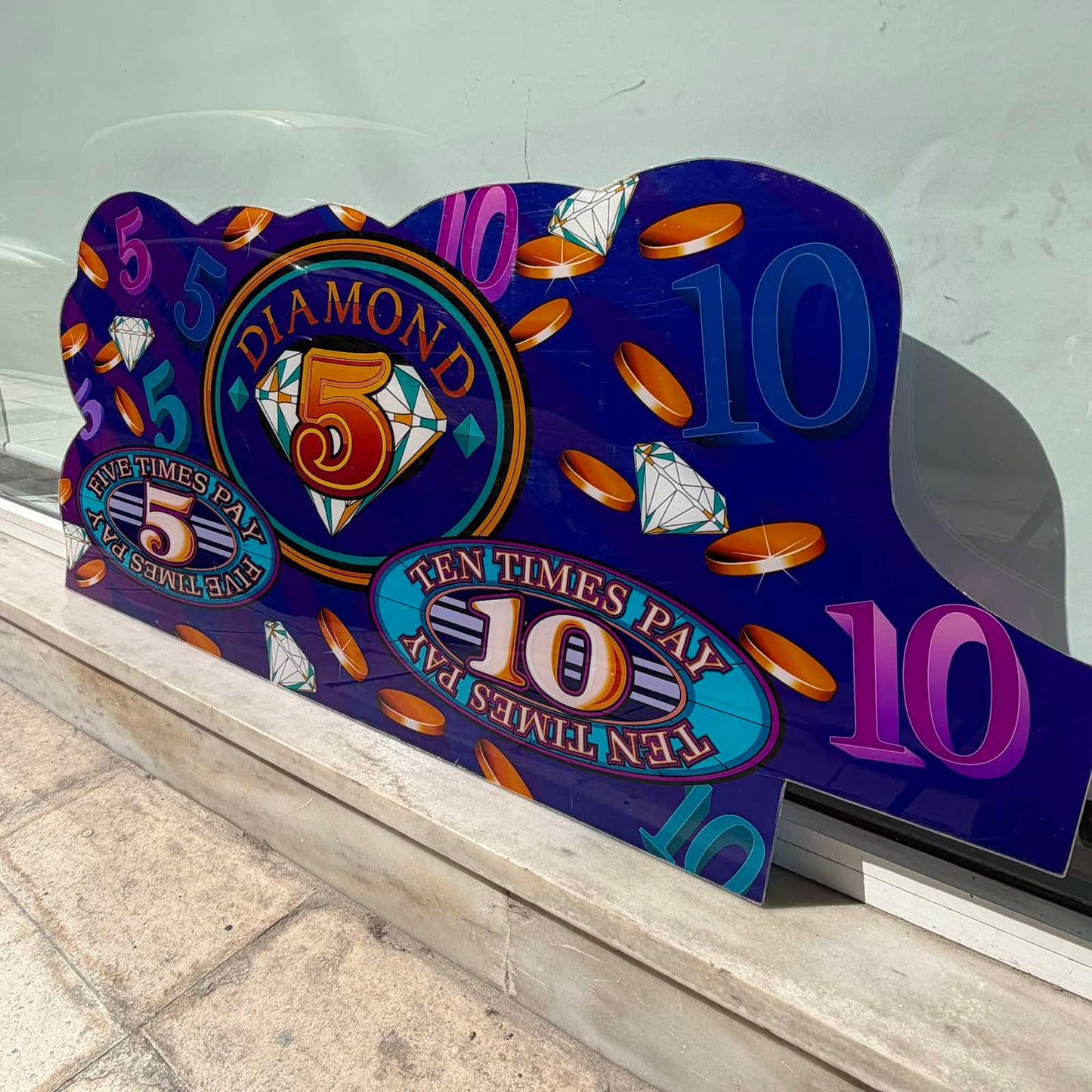 Διακοσμητική Πινακίδα Casino “Diamond 5 – Ten Times Pay” Slot Machine Sign