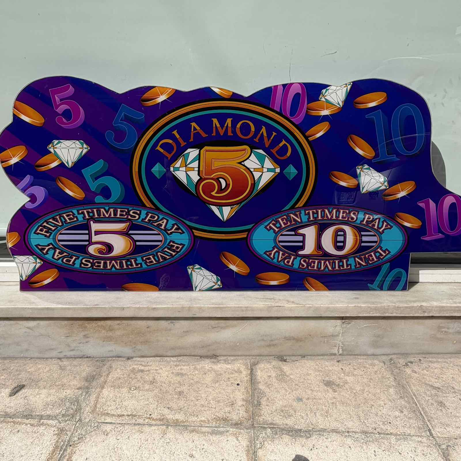 Διακοσμητική Πινακίδα Casino “Diamond 5 – Ten Times Pay” Slot Machine Sign