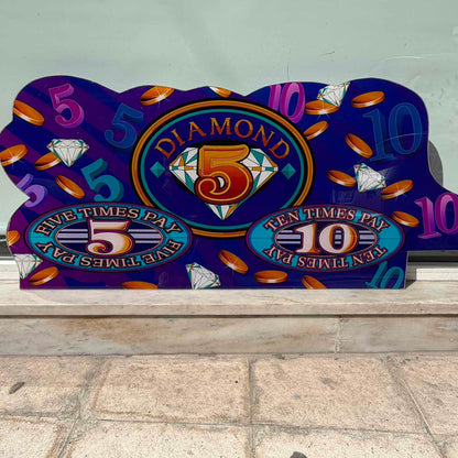 Διακοσμητική Πινακίδα Casino “Diamond 5 – Ten Times Pay” Slot Machine Sign