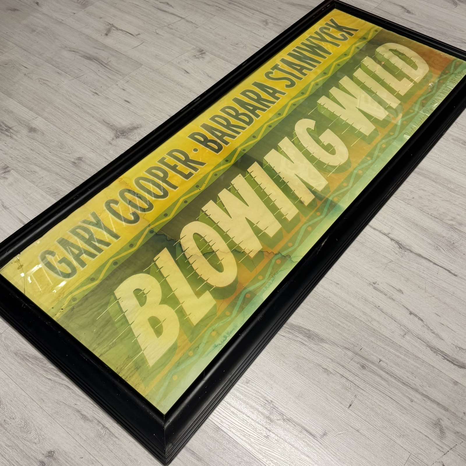 blowing wild movie poster frame gary cooper barbara stanwyck