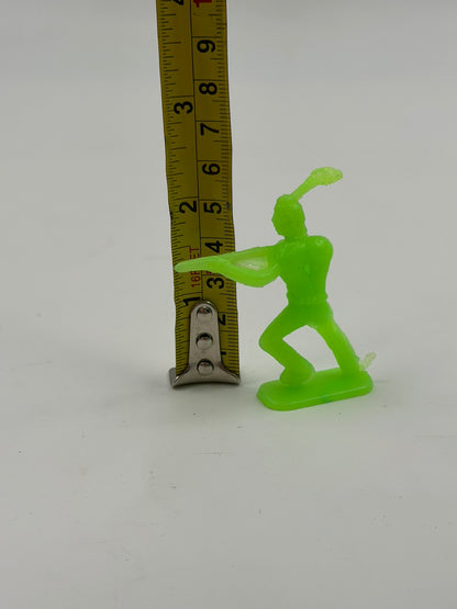 Vintage Φιγούρα Ινδιάνου Τοξότη Πλαστική – Neon Green Retro Toy Soldier