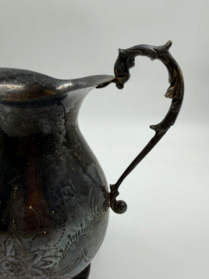 Vintage Silverplated Water Pitcher EPNS Ανάγλυφη Καράφα Με Λαβή