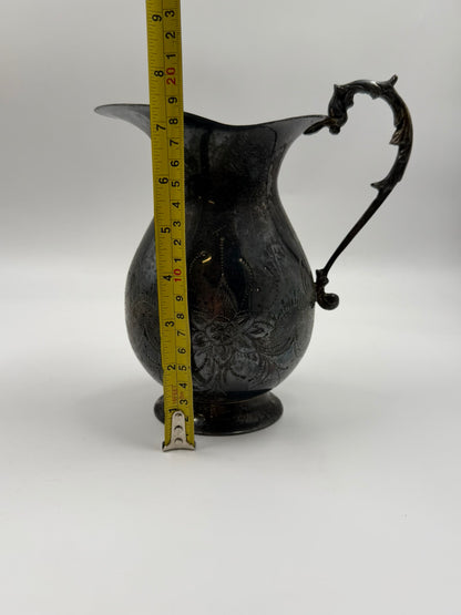 Vintage Silverplated Water Pitcher EPNS Ανάγλυφη Καράφα Με Λαβή