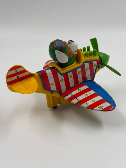 Vintage TPS Jolly Plane Doggy Pilot – Tin Toy Αεροπλάνο Made in Japan 1960s (For Parts / Repair)
