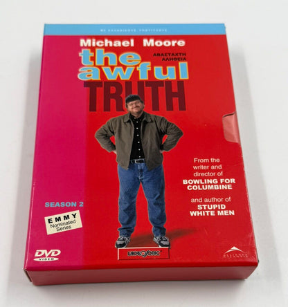 Michael Moore The Awful Truth Season 2 sealed DVD box set with slipcase Greek subtitles
