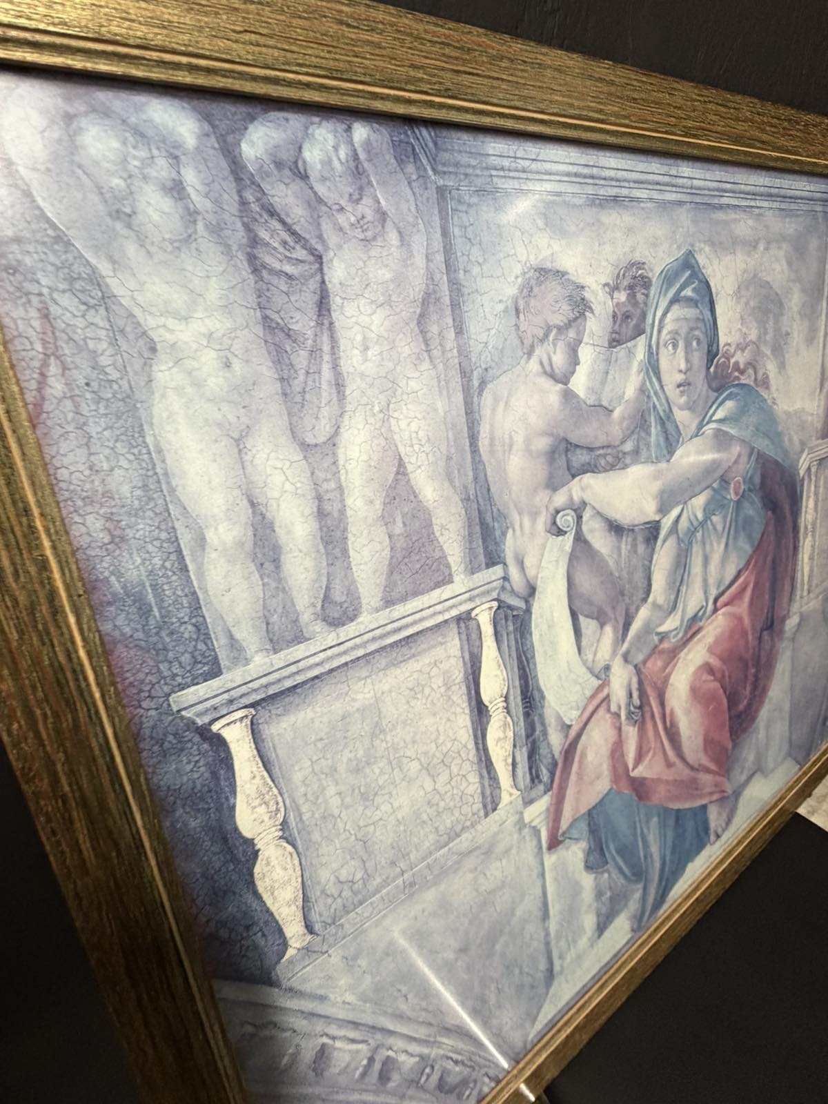 Κάδρο Αναγεννησιακού Στυλ – Εκτύπωση Michelangelo Sibyl σε Ξύλινη Πανέμορφη Χρυσή Κορνίζα (Art Print) 86Χ66