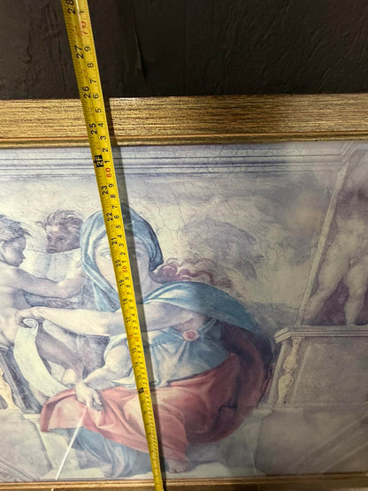 Κάδρο Αναγεννησιακού Στυλ – Εκτύπωση Michelangelo Sibyl σε Ξύλινη Πανέμορφη Χρυσή Κορνίζα (Art Print) 86Χ66