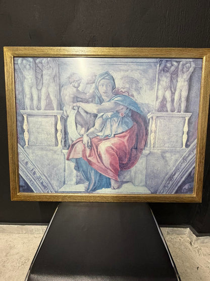Κάδρο Αναγεννησιακού Στυλ – Εκτύπωση Michelangelo Sibyl σε Ξύλινη Πανέμορφη Χρυσή Κορνίζα (Art Print) 86Χ66
