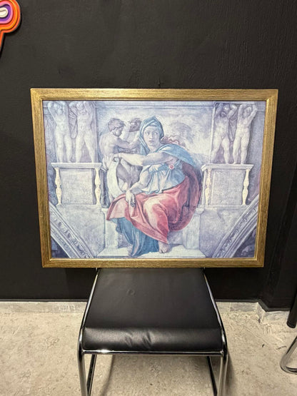 Κάδρο Αναγεννησιακού Στυλ – Εκτύπωση Michelangelo Sibyl σε Ξύλινη Πανέμορφη Χρυσή Κορνίζα (Art Print) 86Χ66