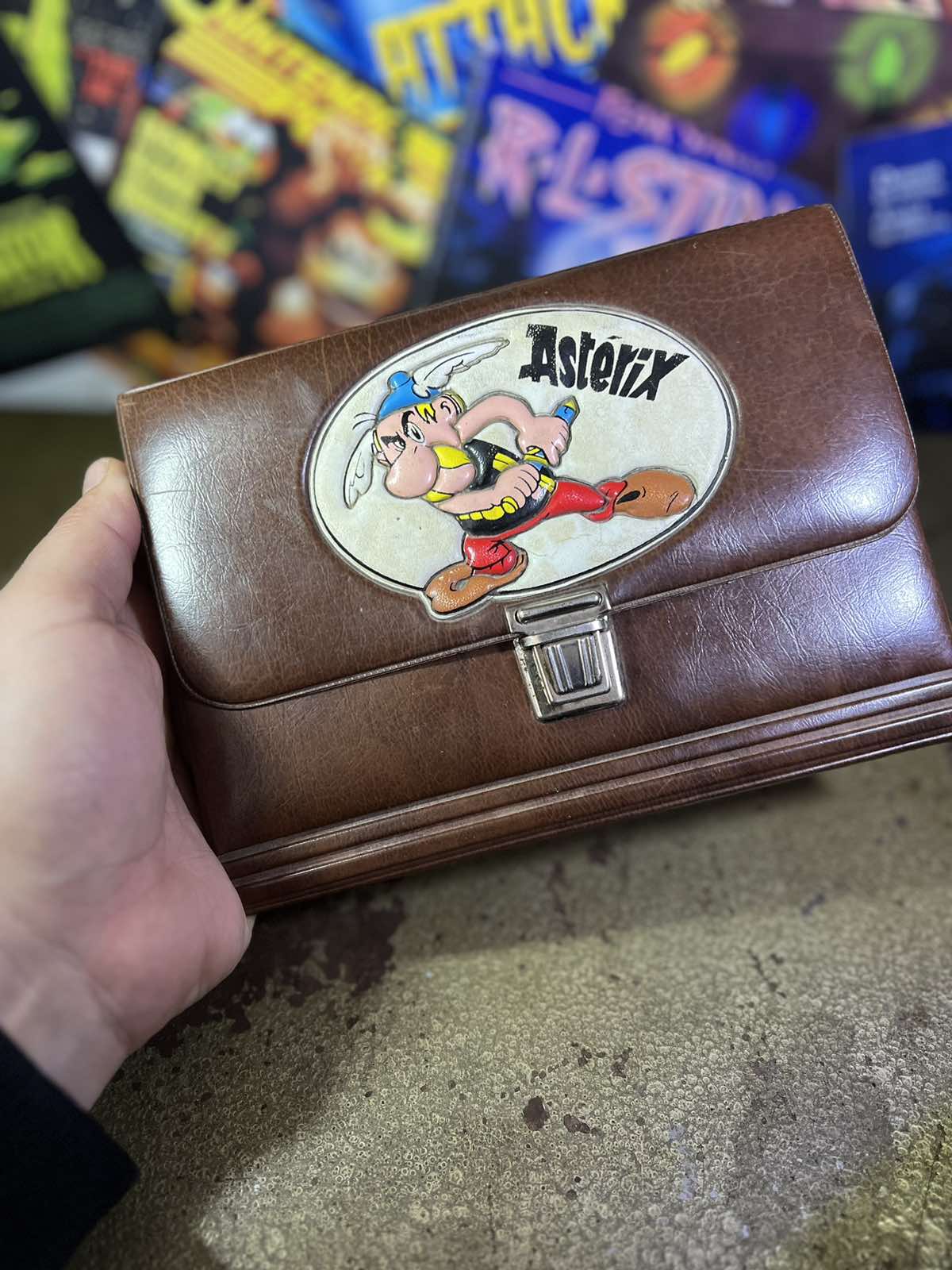 Δερμάτινη Καφέ Κασετίνα Asterix