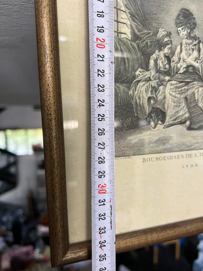 Ασπρόμαυρη Γκραβούρα Σε Ξύλινο Κάδρο