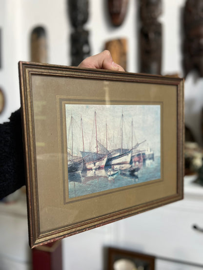 Έγχρωμη Γκραβούρα Με Ξύλινο Κάδρο
