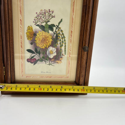 Ξύλινη Ρουστίκ Κλειδοθήκη Με Floral Γκραβούρα